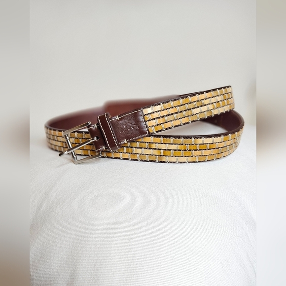 Tommy Bahama Leather Woven Belt - Picture 2 of 9